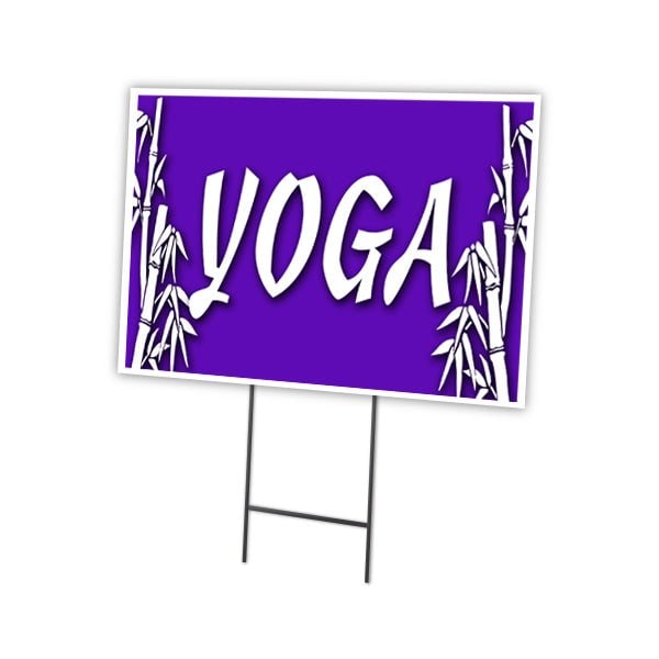 Yoga Yard Sign & Stake outdoor plastic coroplast window, C-1824-DS-Yoga